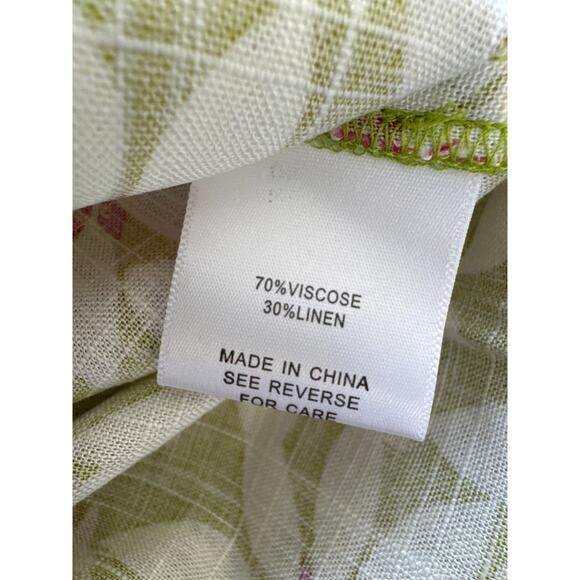 ModCloth Love Of Buttons Sleeveless Linen Top Green Floral Womens Sz XXS NWT - Picture 5 of 9